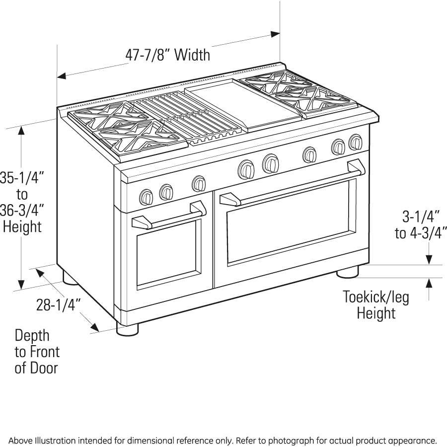 Monogram 48" All Gas Professional Range with 6 Burners and Griddle (Liquid Propane)