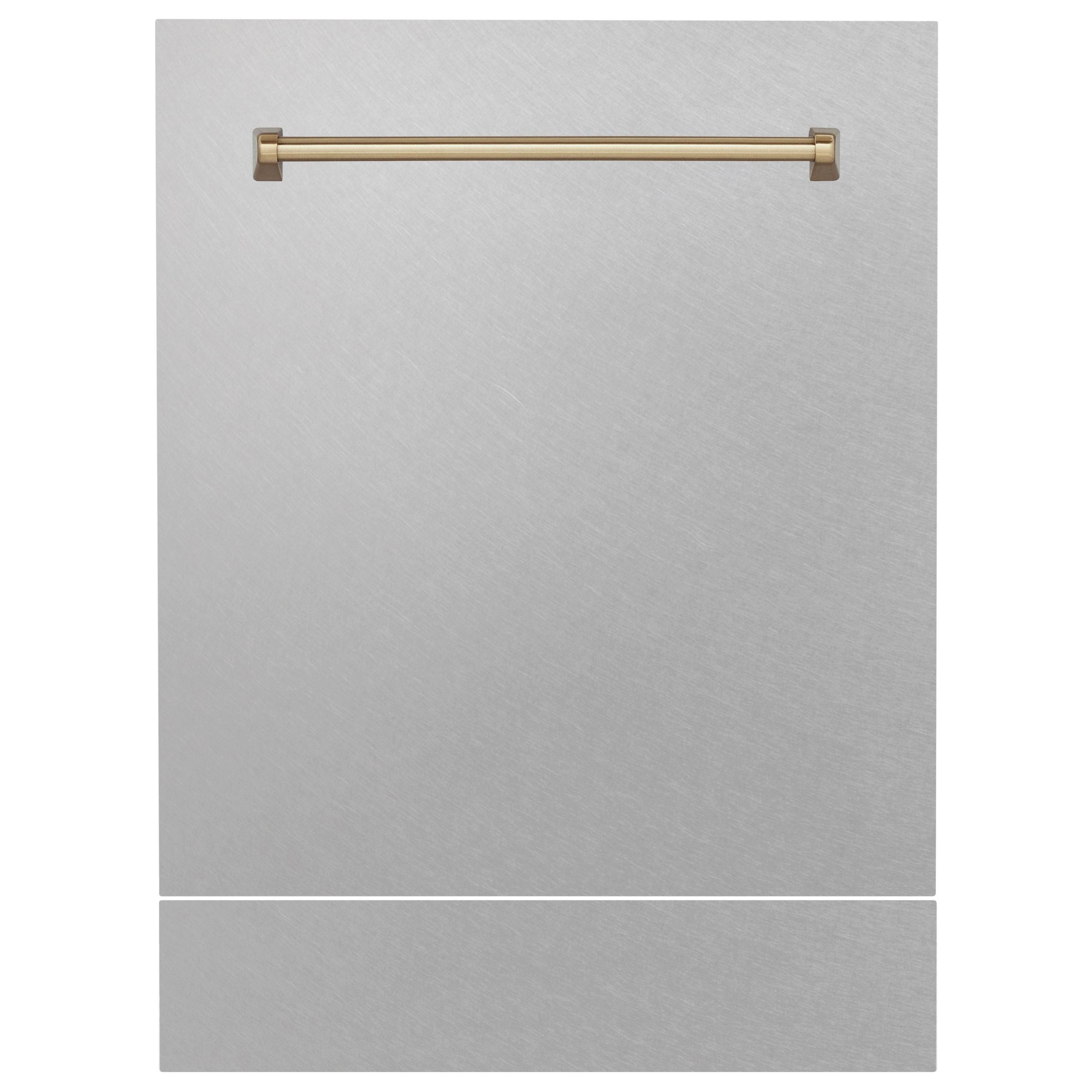 ZLINE 24 in. Autograph Edition Tallac Dishwasher Panel with Champagne Bronze Handle and Color Options (DPVZ-24-CB) [Color: DuraSnow Stainless Steel with Champagne Bronze Handle]