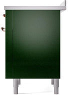 Nostalgie II 36 Inch Electric Freestanding Range in Emerald Green with Copper Trim