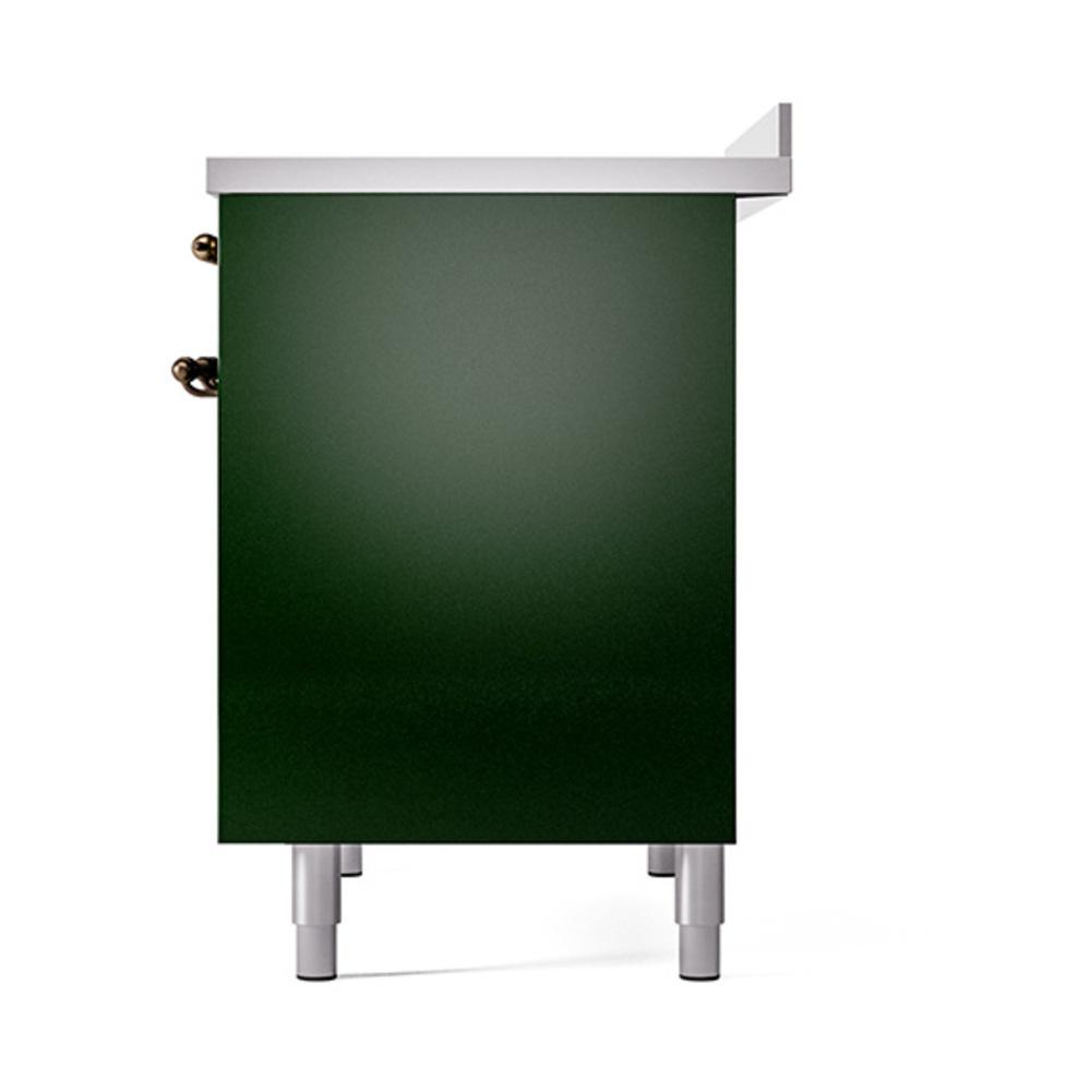 ILVE UNDI406QNMPEGB Nostalgie II Noblesse 40 inch Induction Range (Solid Door, Emerald Green, Burnished)