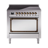 ILVE UNI366QNMPSSB Nostalgie II Noblesse 36 inch Induction Range (Solid Door, Stainless Steel, Burnished)