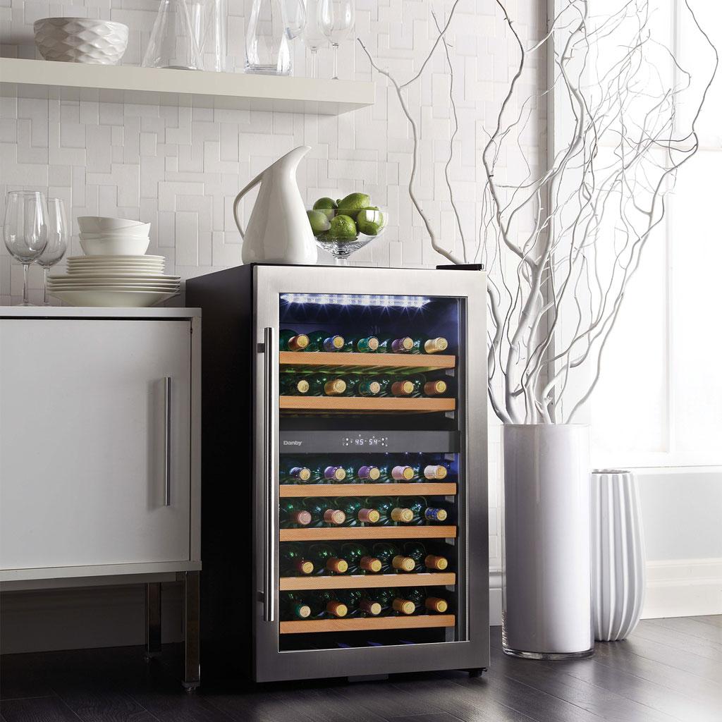 Danby 38 Bottle Free-Standing Wine Cooler in Stainless Steel