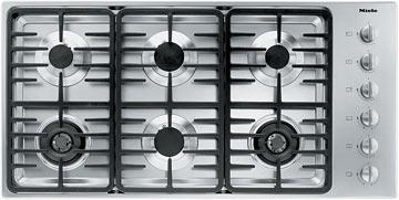 42" 6-Burner KM 3485 G Gas Cooktop - 42" SS Cooktop Linear grate
