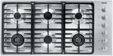 42" 6-Burner KM 3485 LP Gas Cooktop - 42" SS Cooktop Linear grate