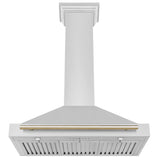 ZLINE 30 in. Autograph Edition Convertible Stainless Steel Range Hood with Stainless Steel Shell and Champagne Bronze Accents (KB4STZ-30-CB) [Color: Gold Accents]