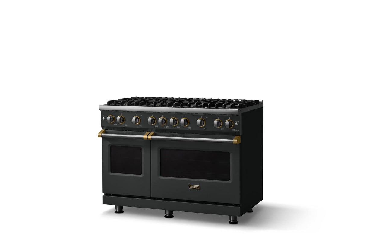 48"W. Sealed Burner Gas Range (Burner: 8b, Finish: Antique Bronze, Trim: Polished Chrome, Fuel: Propane)