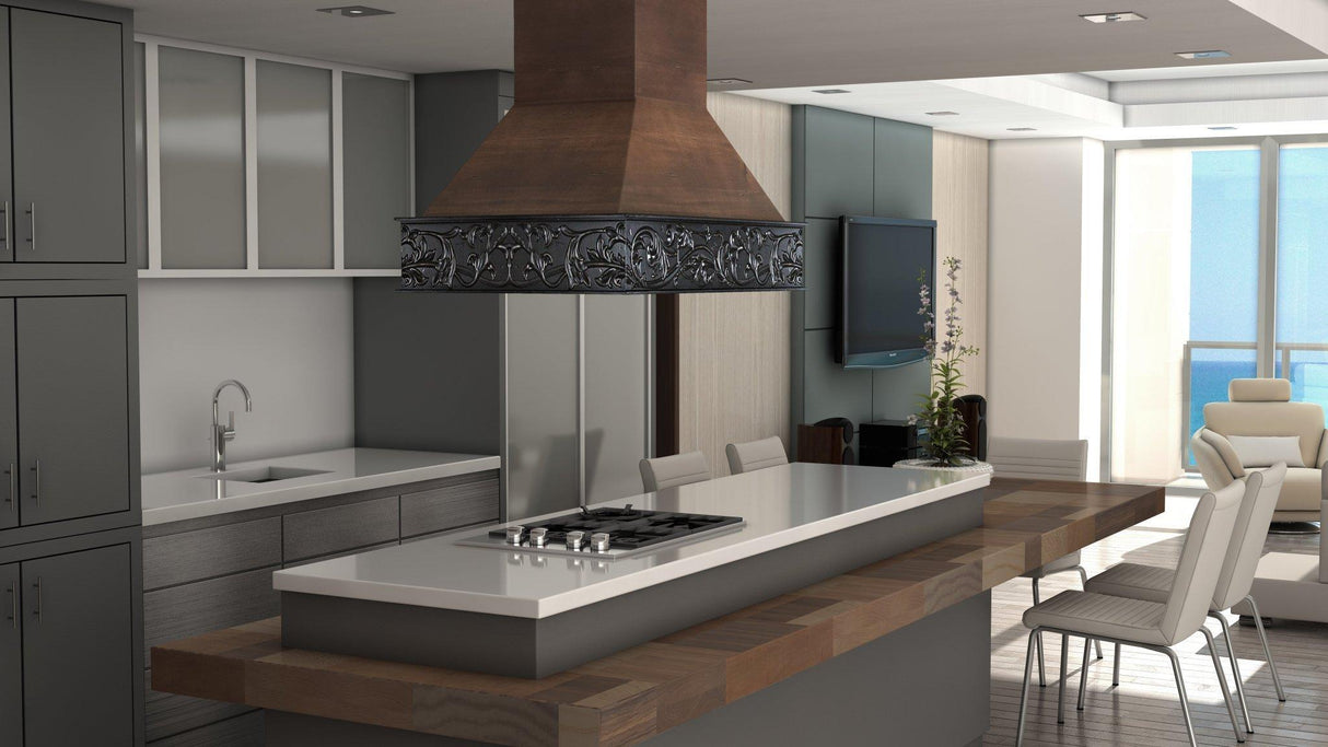 ZLINE 36" Wooden Wall Mount Range Hood in Antigua and Walnut (9373AR-36)