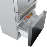 800 Series French Door Bottom Mount Refrigerator, Glass door 36" Stainless Steel