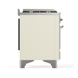 ILVE UMD40FQNR3AWC Majestic III 40 inch Dual Fuel Range with 6 Burners and Griddle, Dual Function Burner up to 25,000 BTU (Natural Gas, Solid Door, Antique White, Chrome)