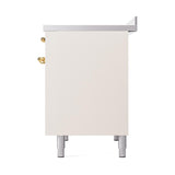 ILVE UNDI406QNMPAWG Nostalgie II Noblesse 40 inch Induction Range (Solid Door, Antique White, Brass)