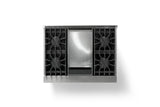 36"W. Sealed Burner Gas Range (Burner: 6b, Finish: Cast Black, Trim: Polished Chrome, Fuel: Propane)