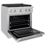 ZLINE 30 in. 4.2 cu. ft. 4 Burner Gas Range with Convection Gas Oven in DuraSnow' Stainless Steel (SGRS-30)