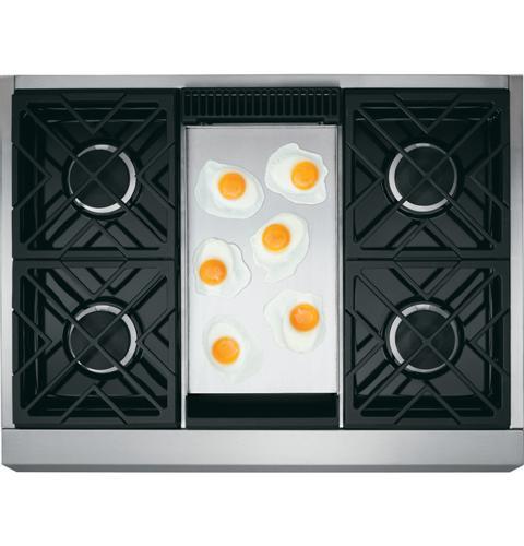 GE Monogram® 36" Dual-Fuel Professional Range with 4 Burners and Griddle (Liquid Propane)