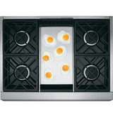 GE Monogram® 36" Dual-Fuel Professional Range with 4 Burners and Griddle (Liquid Propane)