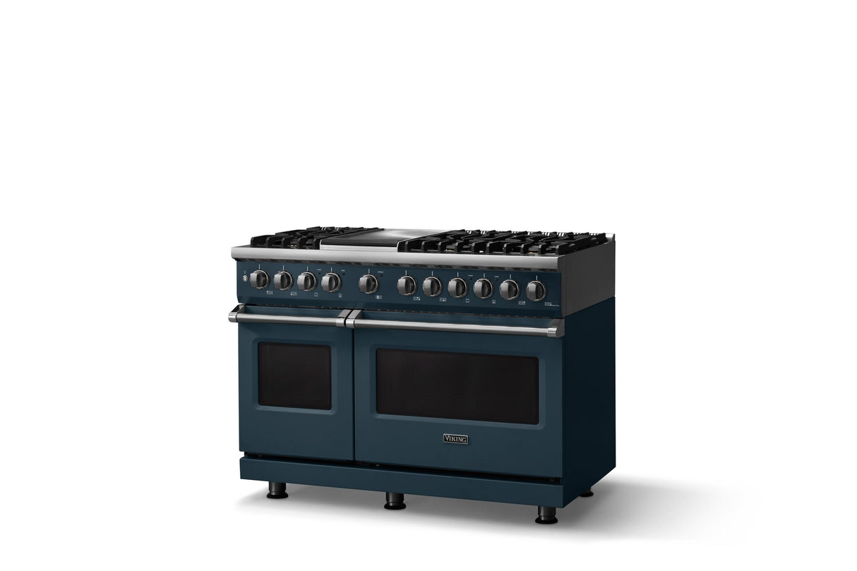 48"W. Dual Fuel Range (Burner: 6g, Finish: Squall, Trim: Polished Chrome, Fuel: Natural Gas)