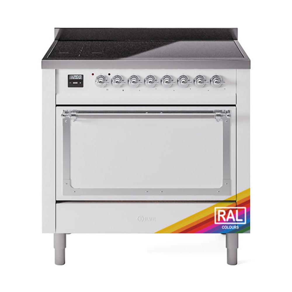 ILVE UNI366QNMPRAC Nostalgie II Noblesse 36 inch Induction Range (Solid Door, RAL, Chrome)