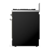 ILVE UM30QNR3BKC Majestic III 30 inch Dual Fuel Range with 5 Black Brass Burners, Dual Function Burner up to 25,000 BTU (Natural Gas, Solid Door, Glossy Black, Chrome)