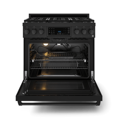 36 Inch Professional Gas Range With Tilt Panel Touch Control In Black  Gordon Ramsay Series