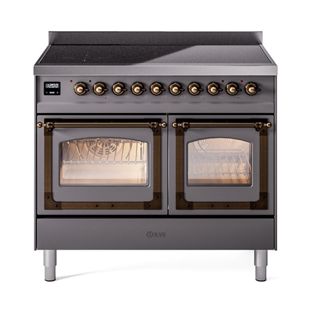 ILVE UNDI406NMPMGB Nostalgie II Noblesse 40 inch Induction Range (Triple Glass Door, Graphite Matte, Burnished)