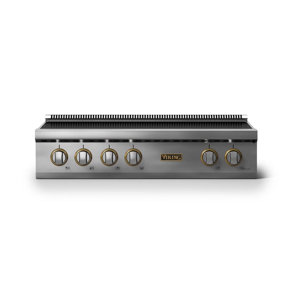 36"W. Induction Rangetop (Finish: Stainless Steel, Trim: Brushed Brass)