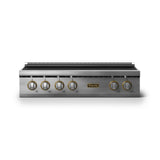 36"W. Induction Rangetop (Finish: Stainless Steel, Trim: Brushed Brass)