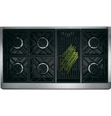 GE Monogram® 48" All Gas Professional Range with 6 Burners and Grill (Natural Gas)