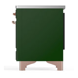 ILVE UMIB36QNR3EGP Majestic III 36 inch Induction Range with 6 Elements, 3.5 cu. ft. Total Oven Capacity (Solid Door, Emerald Green, Copper)