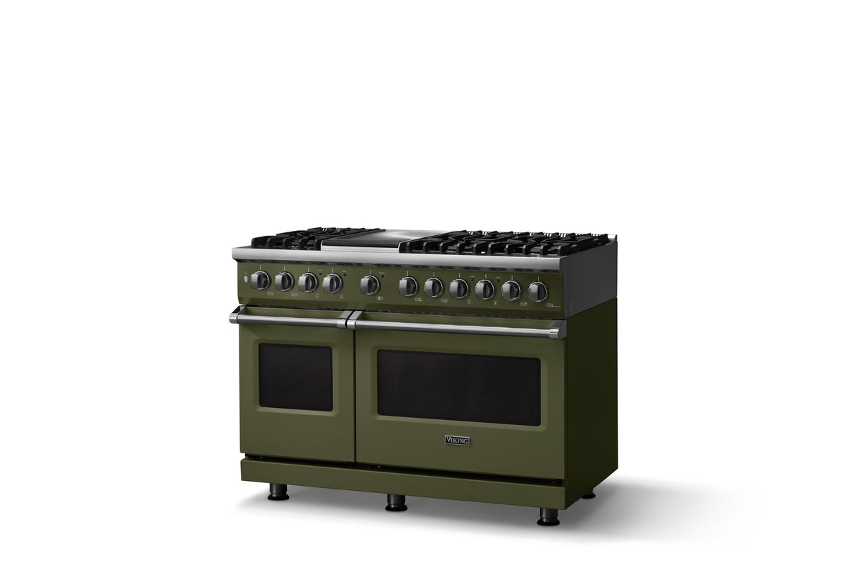 48"W. Dual Fuel Range (Burner: 6g, Finish: Martini, Trim: Polished Chrome, Fuel: Natural Gas)