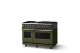 48"W. Dual Fuel Range (Burner: 6g, Finish: Martini, Trim: Polished Chrome, Fuel: Natural Gas)