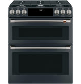 Café™ 30" Smart Slide-In, Front-Control, Gas Double-Oven Range with Convection