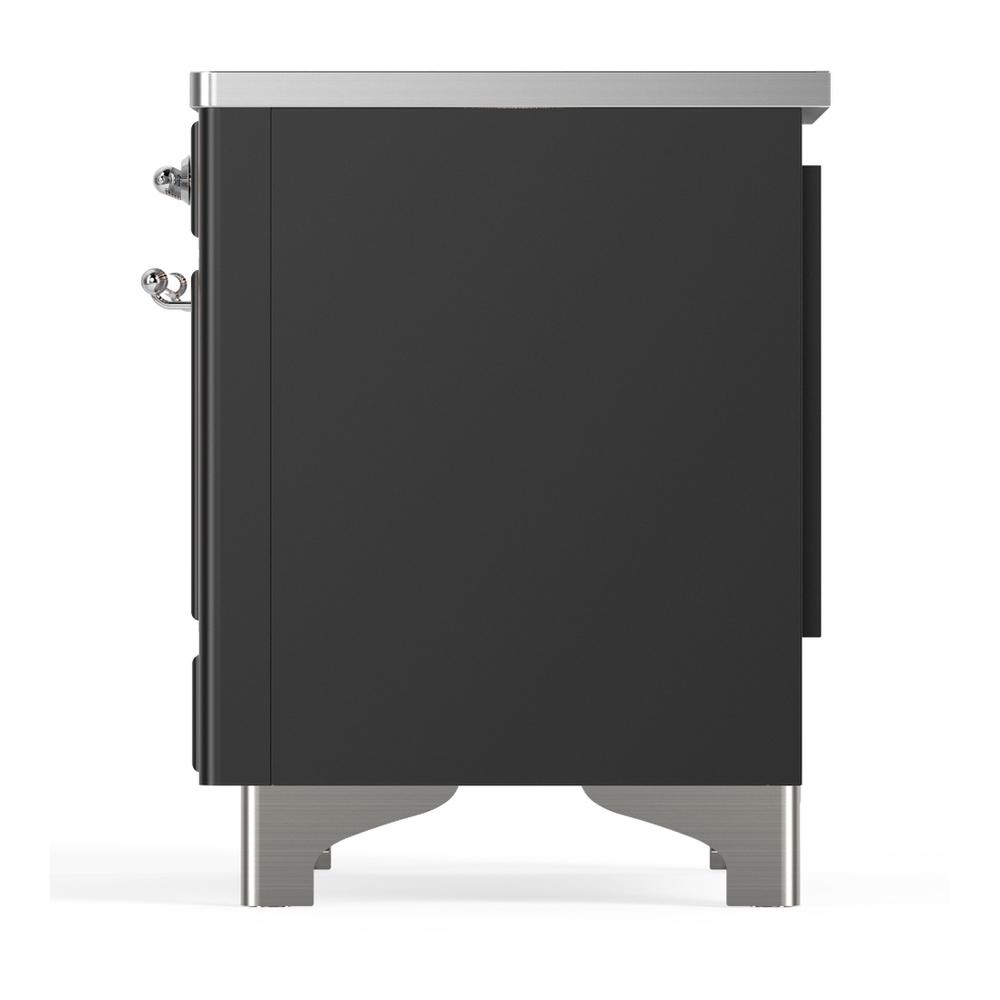 ILVE UMIB36QNR3MGC Majestic III 36 inch Induction Range with 6 Elements, 3.5 cu. ft. Total Oven Capacity (Solid Door, Graphite Matte, Chrome)