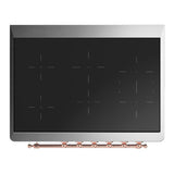 ILVE UMIB36QNR3WHP Majestic III 36 inch Induction Range with 6 Elements, 3.5 cu. ft. Total Oven Capacity (Solid Door, White, Copper)