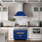 ZLINE 36 in. DuraSnow Stainless Steel Range Hood with DuraSnow Shell (8654SNX-36) [Color: Blue Gloss]