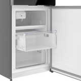 800 Series Free-standing fridge-freezer with freezer at bottom, glass door 24" Black, Total No Frost