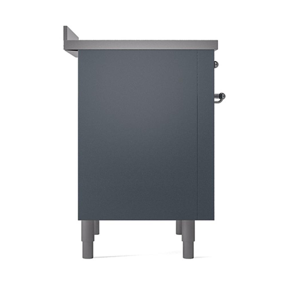 ILVE UNI366QNMPBGC Nostalgie II Noblesse 36 inch Induction Range (Solid Door, Blue Grey, Chrome)