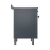 ILVE UNI366QNMPBGC Nostalgie II Noblesse 36 inch Induction Range (Solid Door, Blue Grey, Chrome)