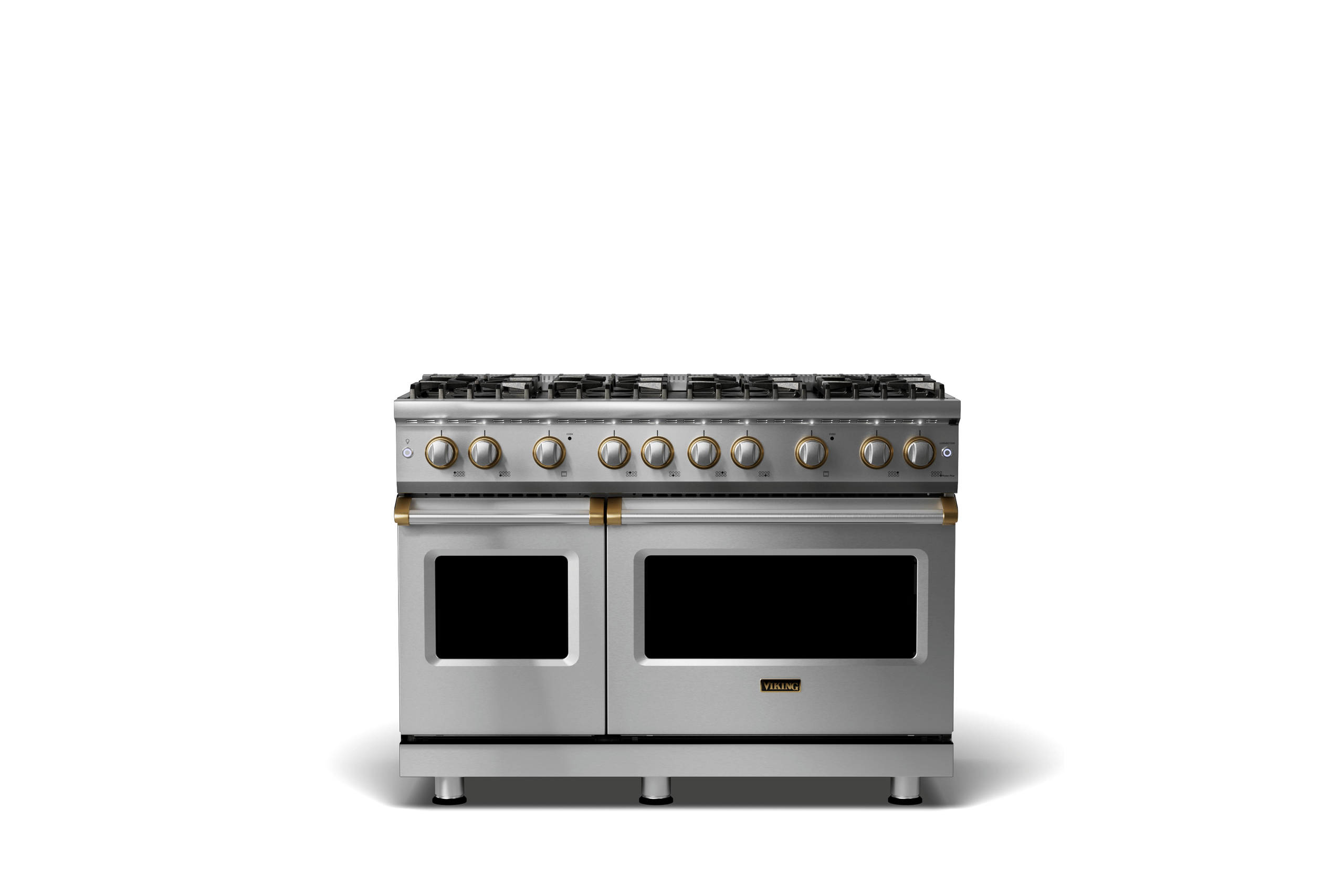 48"W. Sealed Burner Gas Range {Burner=8b, Finish=Stainless Steel, Trim=Brushed Brass, Fuel=Propane}
