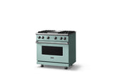 36"W. Sealed Burner Gas Range (Burner: 4g, Finish: Splash, Trim: Polished Chrome, Fuel: Natural Gas)