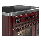 ILVE UMDIB40NR3BUB Majestic III 40 inch Induction Range with 6 Elements, 3.82 cu. ft. Total Oven Capacity (Triple Glass Door, Burgundy, Burnished)