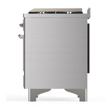 ILVE UM36FQNR3SSCLP Majestic III 36 inch Dual Fuel Range with 6 Black Brass Burners and Griddle, Dual Function Burner up to 25,000 BTU (Solid Door, Stainless Steel, Chrome, Liquid Propane)