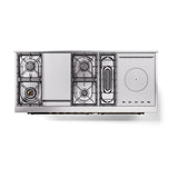ILVE UN60FSNMPEGB Nostalgie II Noblesse 60 inch Dual Fuel Range (7 Sealed Burners + Griddle + French Top, Natural Gas, Triple Glass Door, Emerald Green, Burnished)