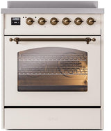 Nostalgie II 30 Inch Electric Freestanding Range in Antique White with Bronze Trim