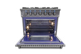36 Inch Professional Gas Range In Black Stainless Steel