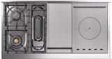 Nostalgie II 48 Inch Dual Fuel Natural Gas Freestanding Range in Burgundy with Copper Trim