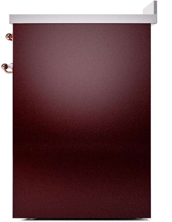 Nostalgie II 30 Inch Electric Freestanding Range in Burgundy with Copper Trim