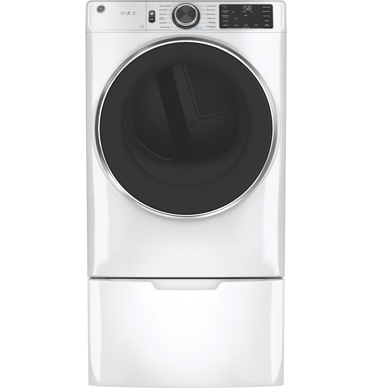 GE® ENERGY STAR® 7.8 cu. ft. Capacity Smart Front Load Gas Dryer with Steam and Sanitize Cycle