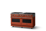 60"W.Dual Fuel Range (Finish: Spiced Cider, Trim: Brushed Brass, Fuel: Propane)