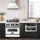 ZLINE 30 in. Autograph Edition Stainless Steel Range Hood with White Matte Shell and Accents (8654STZ-WM30) [Color: Matte Black]