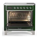 ILVE UMIB36NR3EGC Majestic III 36 inch Induction Range with 6 Elements, 3.5 cu. ft. Total Oven Capacity (Triple Glass Door, Emerald Green, Chrome)