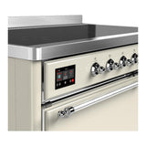 ILVE UMIB48QNR3AWC Majestic III 48 inch Induction Range with 6 Elements, 5.02 cu. ft. Total Oven Capacity (Solid Door, Antique White, Chrome)
